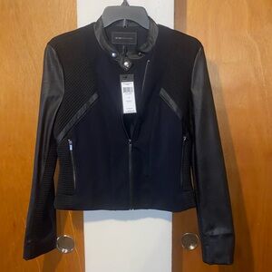 ♣️NWT BCBG MAXAZARIA Vegan Leather Moto Blazer